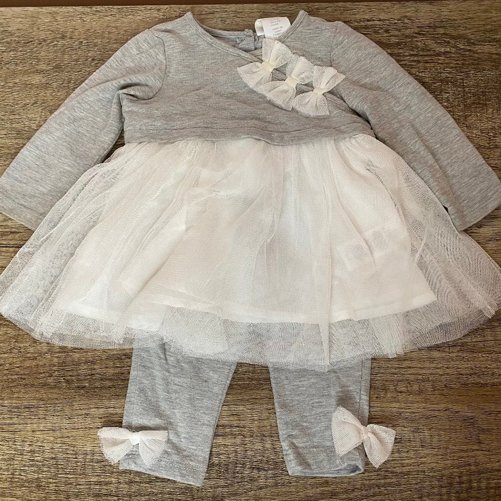 Dylan and Abby Leggings Outfit Grey Sz 3-6 Months